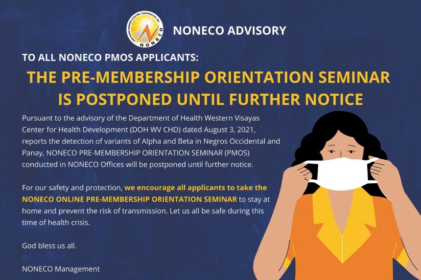 PUBLIC ADVISORY: NONECO PMOS Postponed Until Further Notice