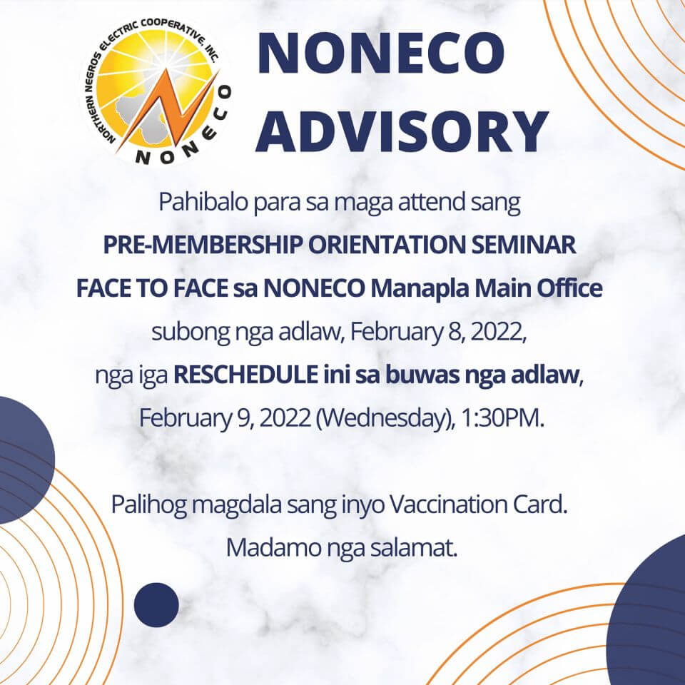 Announcement: PRE-MEMBERSHIP ORIENTATION SEMINAR (FACE TO FACE) - Manapla