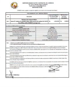 NONECO Publication: ITB Public Bidding No. 21-02