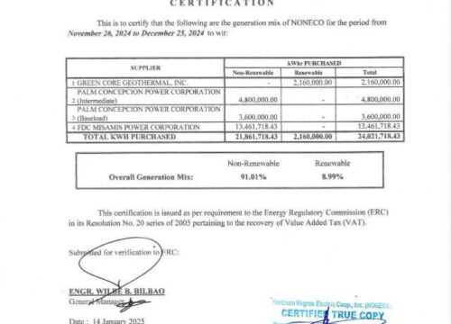 NONECO Generation Mix December 2024​