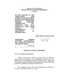 ERC Case No. 2026-057 RC: NOTICE OF VIRTUAL HEARING