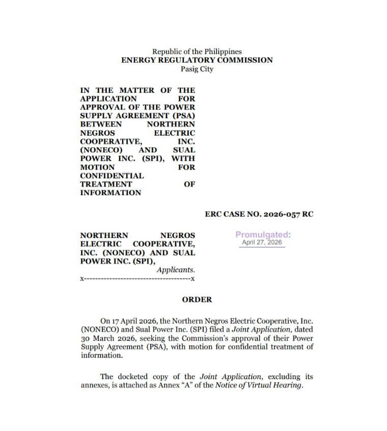ERC Case No. 2026-057 RC: ORDER